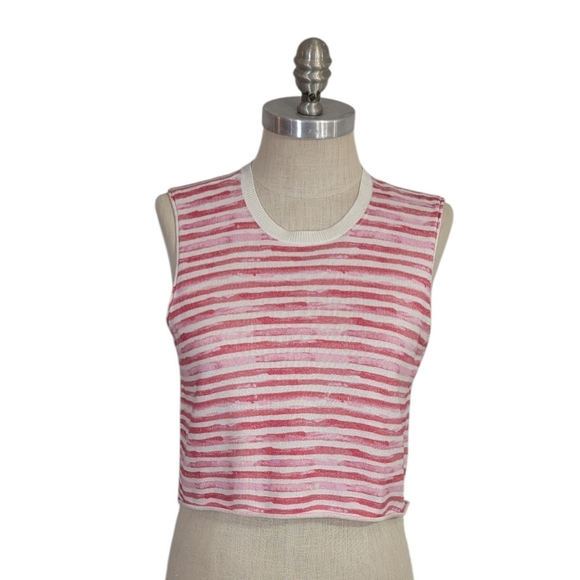 ATM Anthony Thomas Melillo Tops - ATM - Cropped Striped Cotton and Cashmere-blend Top - Medium NWT